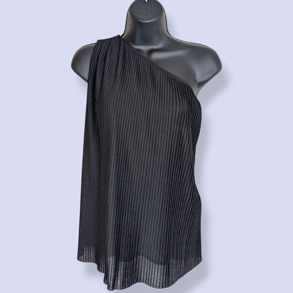 Armani Exchange Black One-Shoulder Flowy Top